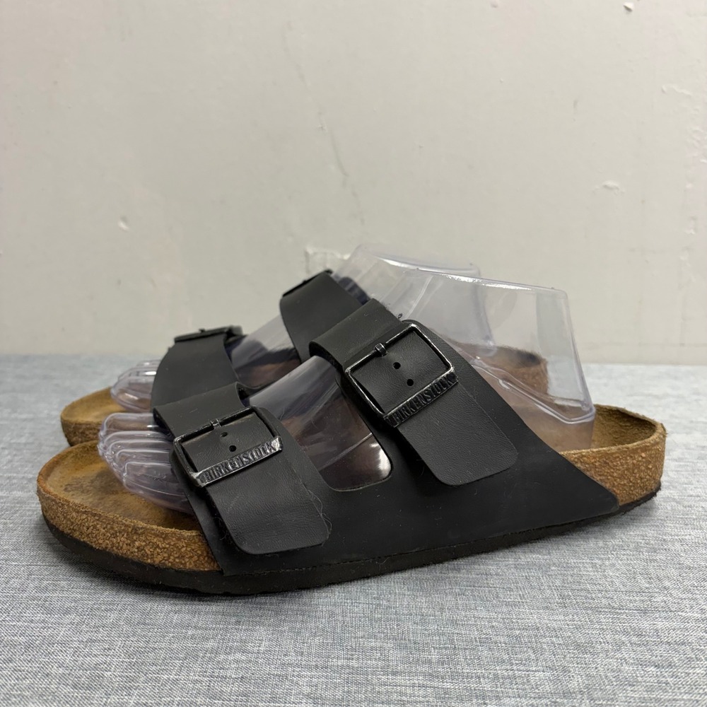 Birkenstock Arizona Sandals Womens 41 Black Two Strap Slide Comfort Shoes